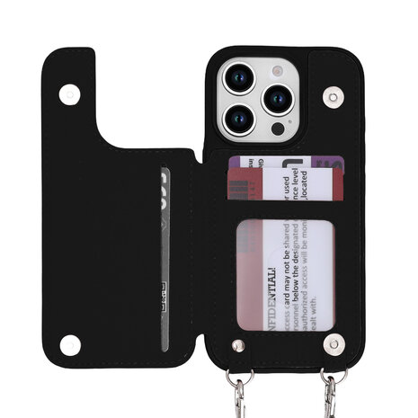 iPhone 16 Pro - Zwart - Back Cover met Koord
