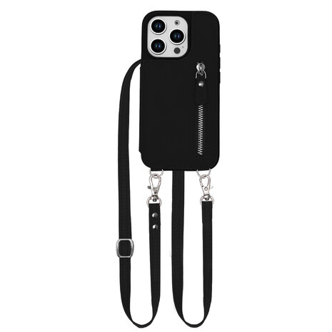 iPhone 16 Pro - Zwart - Back Cover met Koord