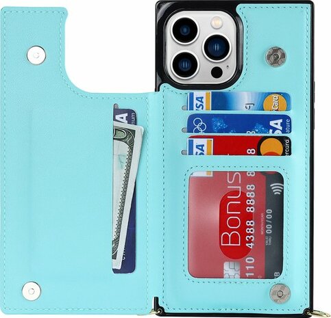 iPhone 14 Pro Max Turquoise - Back Cover met Koord
