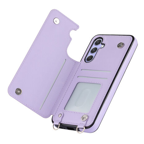 Samsung A15 - Paars - Back Cover met Koord