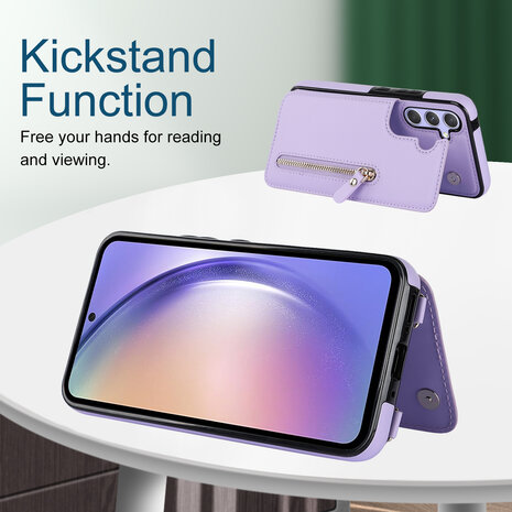 Samsung A15 - Paars - Back Cover met Koord