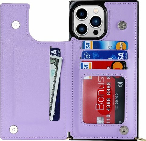 iPhone 14 Pro Max Paars - Back Cover met Koord