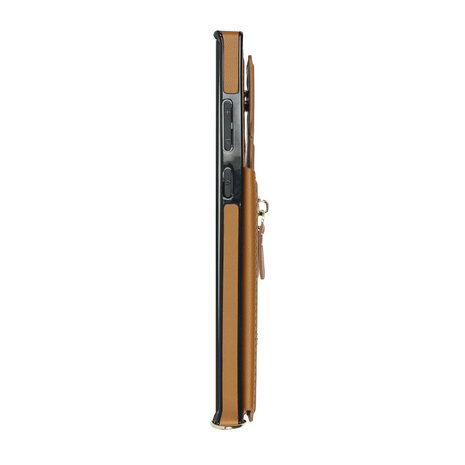 Samsung S24 Ultra Bruin - Back Cover met Koord