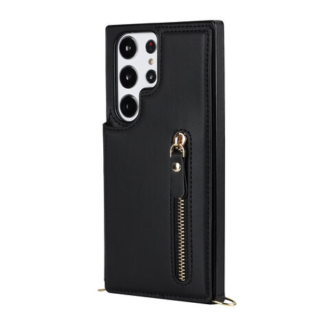 Samsung S24 Ultra Zwart - Back Cover met Koord
