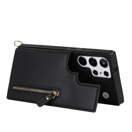 Samsung S24 Ultra Zwart - Back Cover met Koord