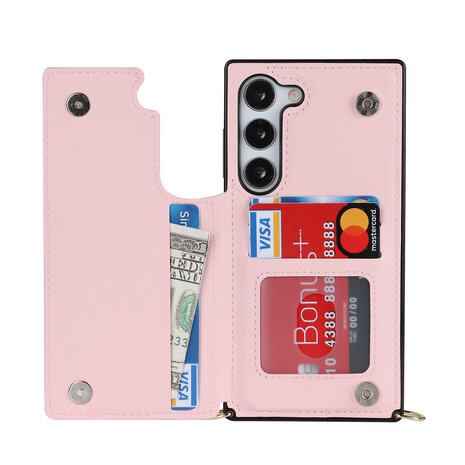 Samsung S23 Roze - Back Cover met Koord