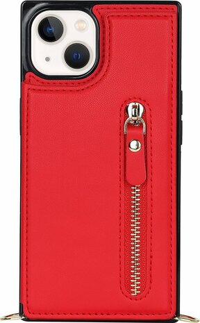 iPhone 15 Rood - Back Cover met Koord