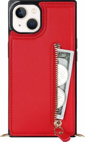 iPhone 15 Rood - Back Cover met Koord