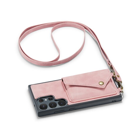 Samsung S23 Ultra Pale Pink - Back Cover met Koord