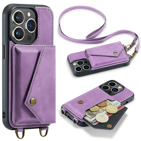 iPhone 15 Pro Bright Lila - Back Cover met Koord