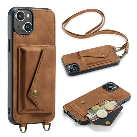 iPhone 15 Sienna Brown - Back Cover met Koord