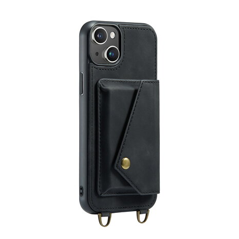 iPhone 15 Charcoal Gray - Back Cover met Koord
