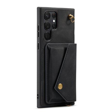Samsung S22 Ultra Charcoal Gray - Back Cover met Koord