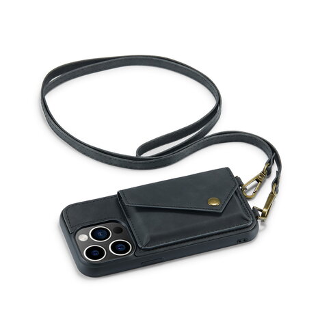 iPhone 14 Pro Charcoal Gray - Back Cover met Koord