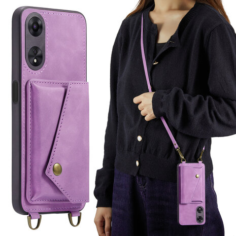 Reno 8T Bright Lila - Back Cover met Koord