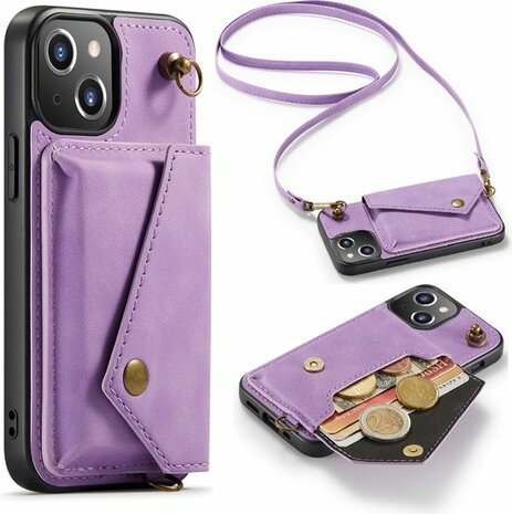 iPhone 13 Mini Bright Lila - Back Cover met Koord