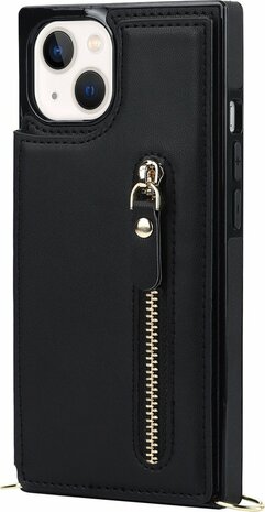 iPhone 14 Zwart - Back Cover met Koord