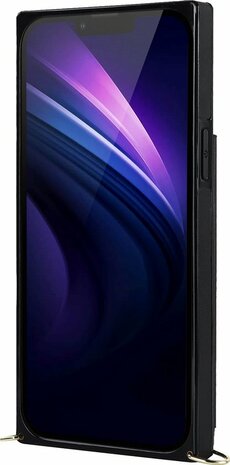 iPhone 14 Zwart - Back Cover met Koord