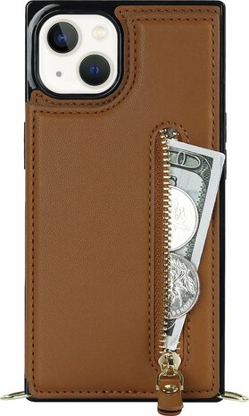 iPhone 15 Bruin - Back Cover met Koord