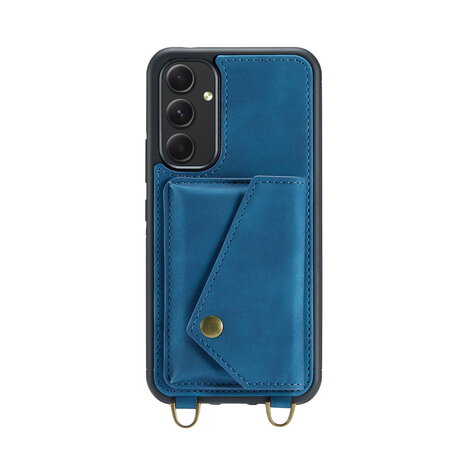 Samsung A14 Navy Blue - Back Cover met Koord