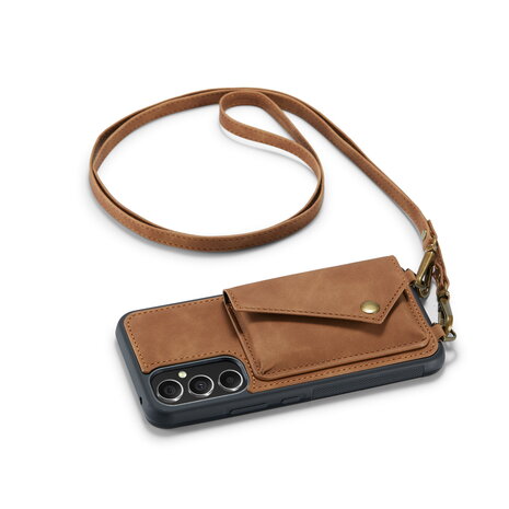 Samsung A54 Sienna Brown - Back Cover met Koord