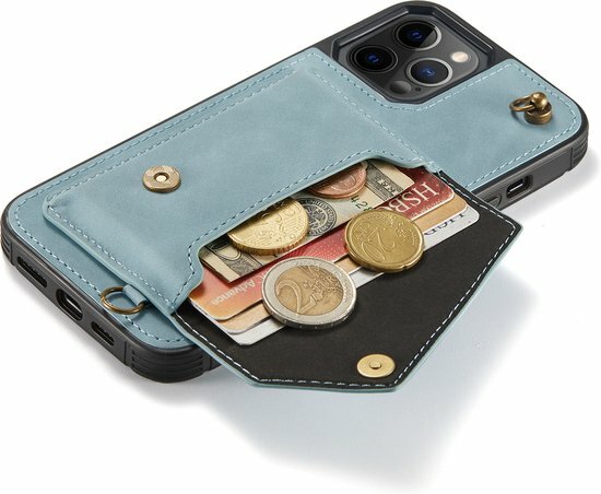 iPhone 12 Pro Max Aqua Blue - Back Cover met Koord