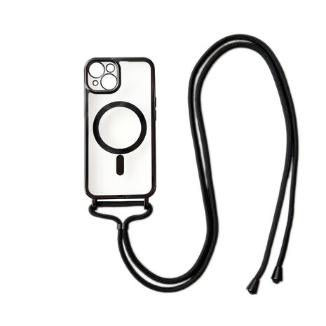 iPhone 14 Zwart - Magsafe TPU met Koord
