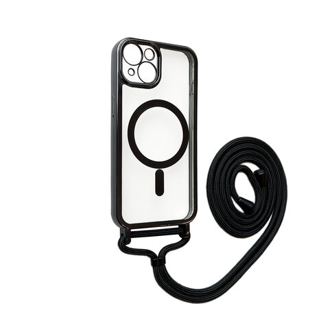 iPhone 14 Zwart - Magsafe TPU met Koord