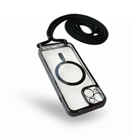 iPhone 14 Zwart - Magsafe TPU met Koord