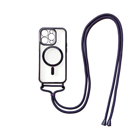 iPhone 14 Pro Max Paars - Magsafe TPU met Koord