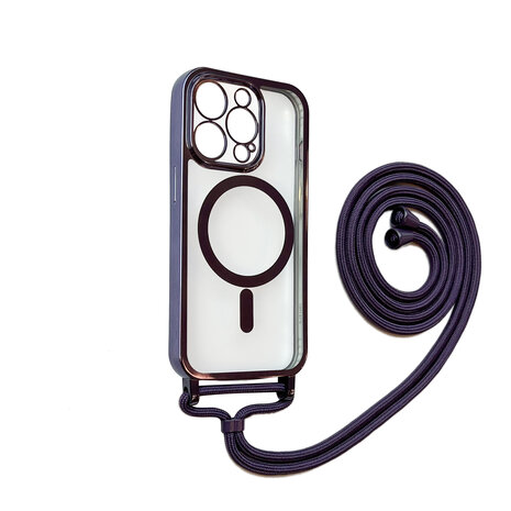 iPhone 14 Pro Max Paars - Magsafe TPU met Koord