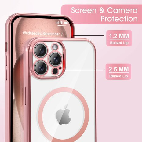iPhone 16 Pro Max - MagSafe TPU met Koord - Roze