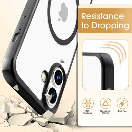 iPhone 16 Plus - MagSafe TPU met Koord - Zwart