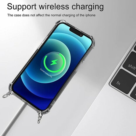 iPhone 14 Transparant - TPU Back Cover met Koord