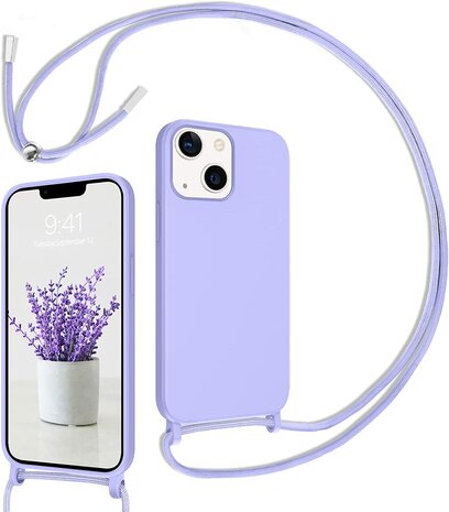 iPhone 14 Pro Max Paars - TPU Back Cover met Koord