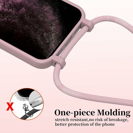 Samsung A35 - Roze - TPU Back Cover met Koord
