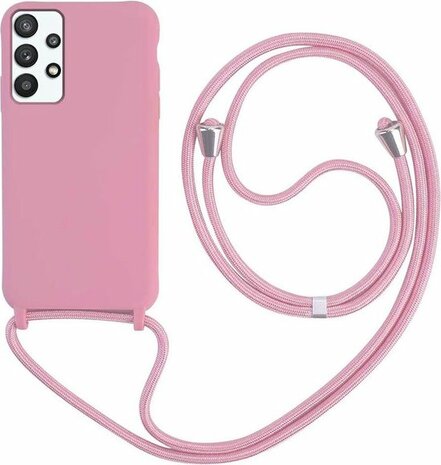Samsung A32 5G Roze - TPU Back Cover met Koord
