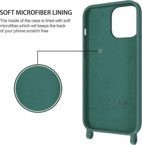 iPhone 14 Pro Groen - TPU Back Cover met Koord
