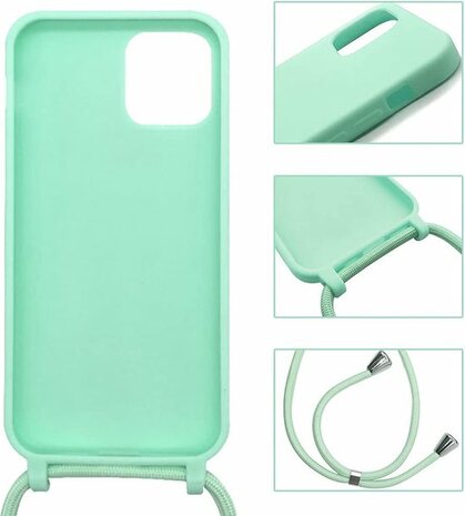iPhone 13 Mini Turquoise - TPU Back Cover met Koord
