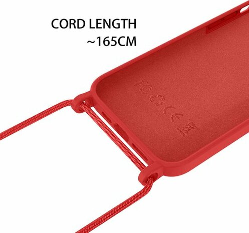 iPhone 14 Pro Max Rood - TPU Back Cover met Koord