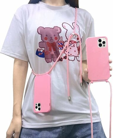 iPhone 13 Pro Roze - TPU Back Cover met Koord