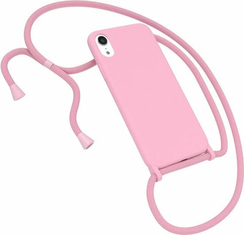 iPhone XR Roze - TPU Back Cover met Koord