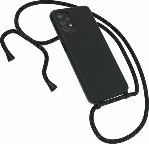 Samsung A32 5G Zwart - TPU Back Cover met Koord