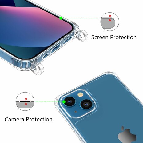 iPhone 15 Transparant - TPU Back Cover met Koord