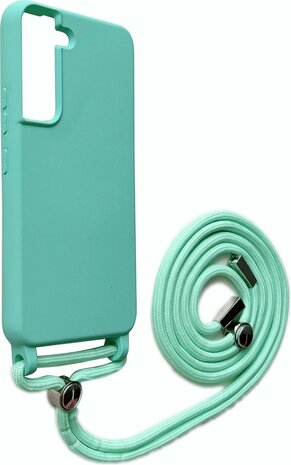 Samsung S22 Turquoise - TPU Back Cover met Koord