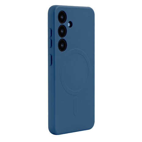 Samsung S25 Plus - Donker Blauw - Camera Siliconen MagSafe Back Cover