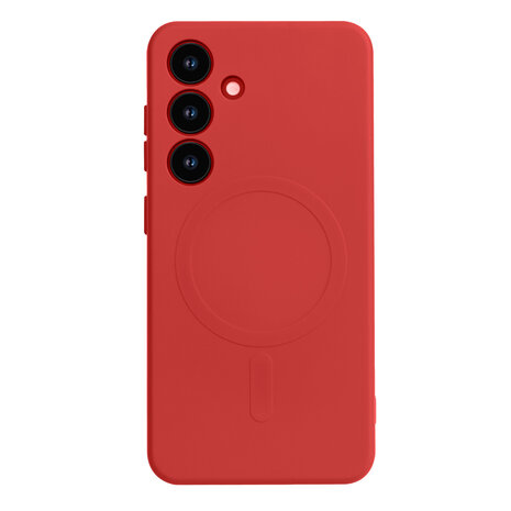 Samsung S25 Plus - Rood - Camera Siliconen MagSafe Back Cover