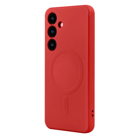 Samsung S25 Plus - Rood - Camera Siliconen MagSafe Back Cover