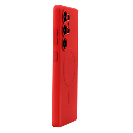 Samsung S25 Ultra - Rood - Camera Siliconen MagSafe Back Cover
