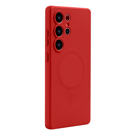 Samsung S25 Ultra - Rood - Camera Siliconen MagSafe Back Cover